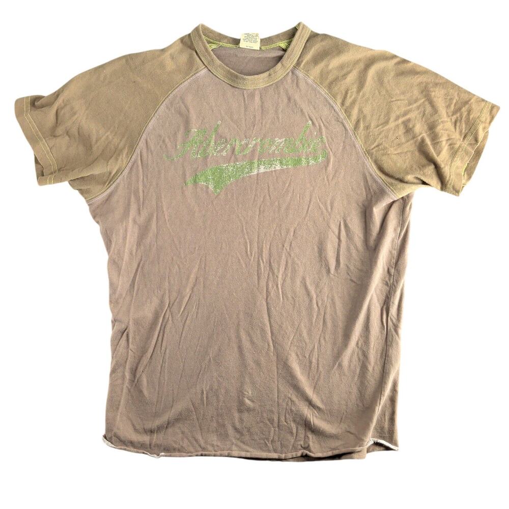 Vintage Abercrombie & Fitch Raglan Short Sleeve T Shirt Medium 90s Y2K Muscle